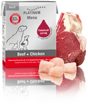 PLATINUM MENU BEEF & CHICKEN - VLAŽNA HRANA ZA PSE SVIH RASA SA GOVEDINOM I PILETINOM - 90G, 185G I 375G